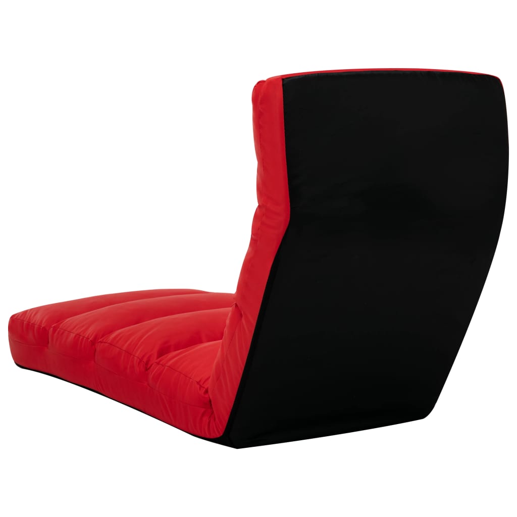 Chaise de sol pliable en simili cuir rouge