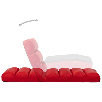 Chaise de sol pliable en simili cuir rouge