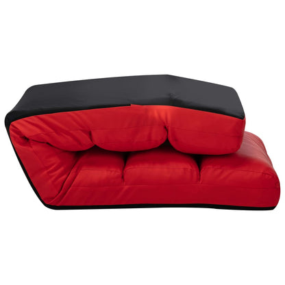 Chaise de sol pliable en simili cuir rouge