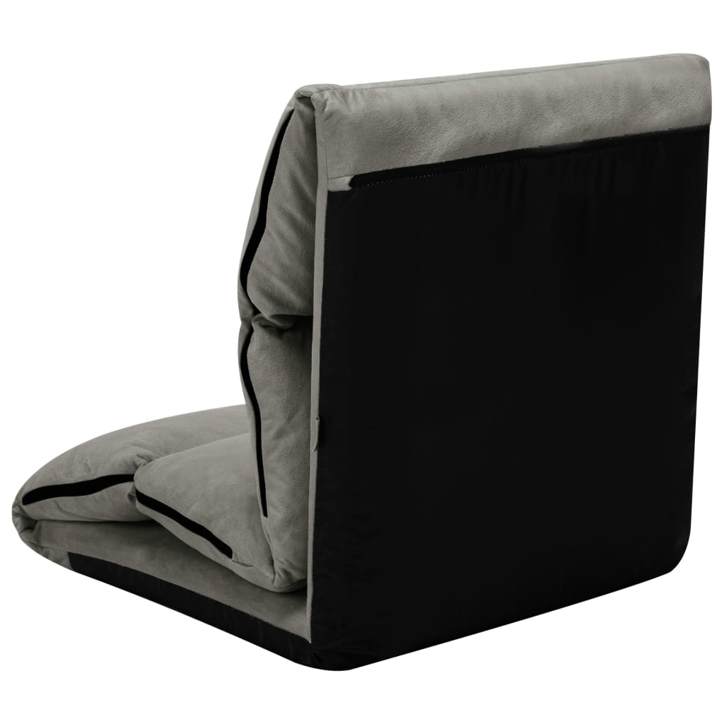 Silla de Piso Plegable Microfibra Gris Oscuro