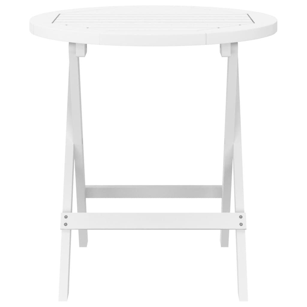 Garten-Couchtisch Klappbar Weiß Ø 46 cm Massivholz Akazie