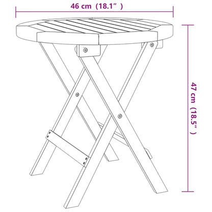 Garten-Couchtisch Klappbar Weiß Ø 46 cm Massivholz Akazie