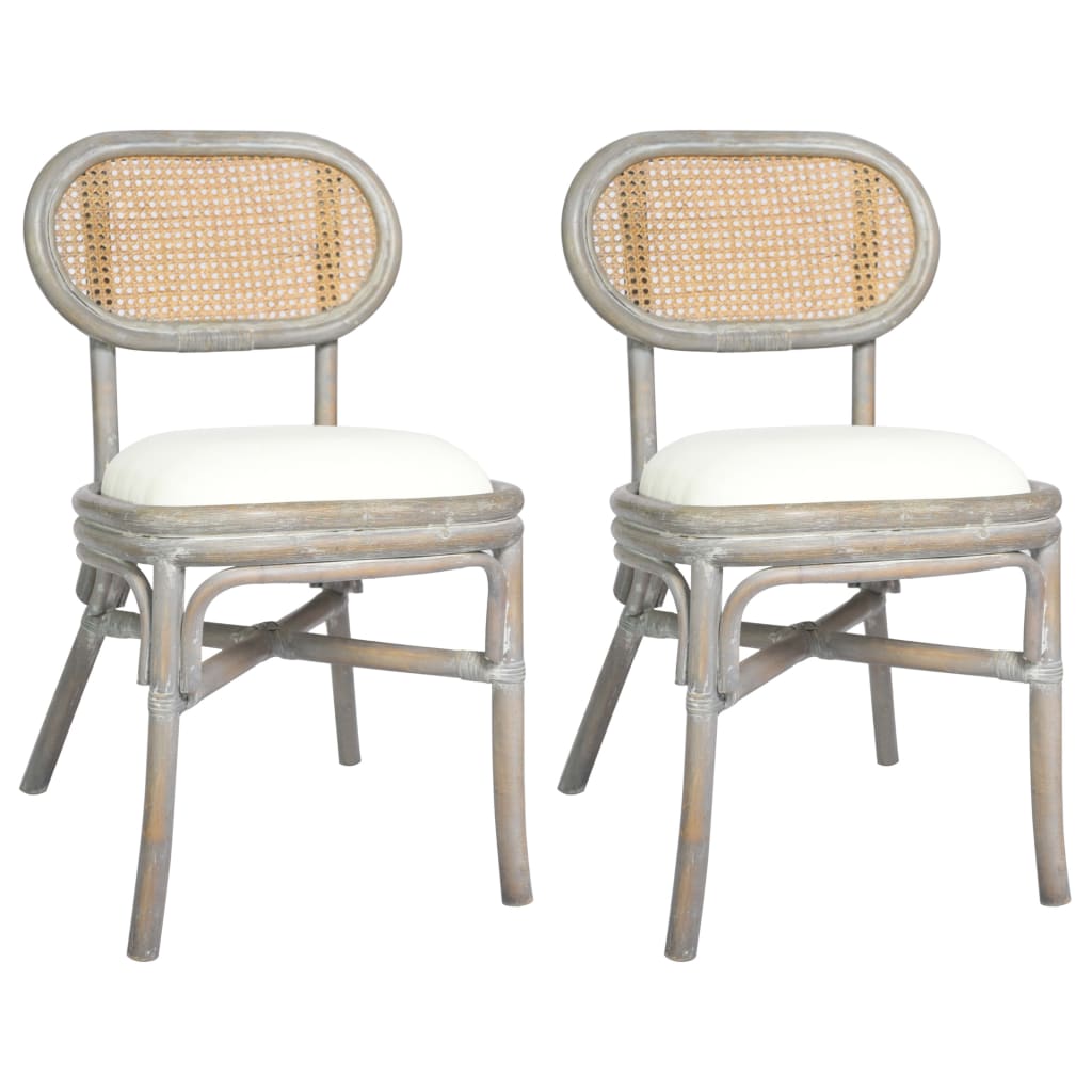 Chaises de salle à manger 2 pcs. Lin gris