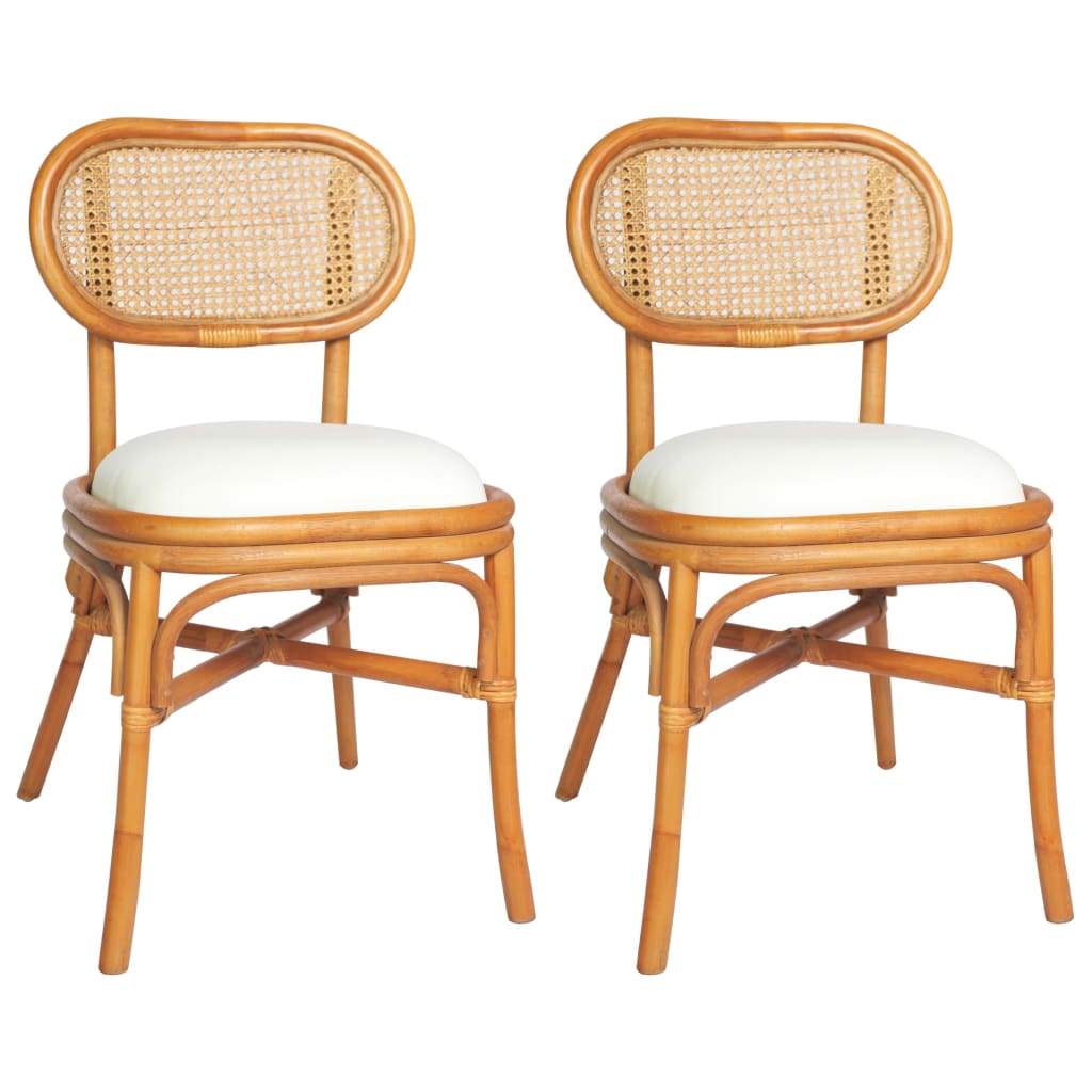 Chaises de salle à manger 2 pcs. Lin marron clair