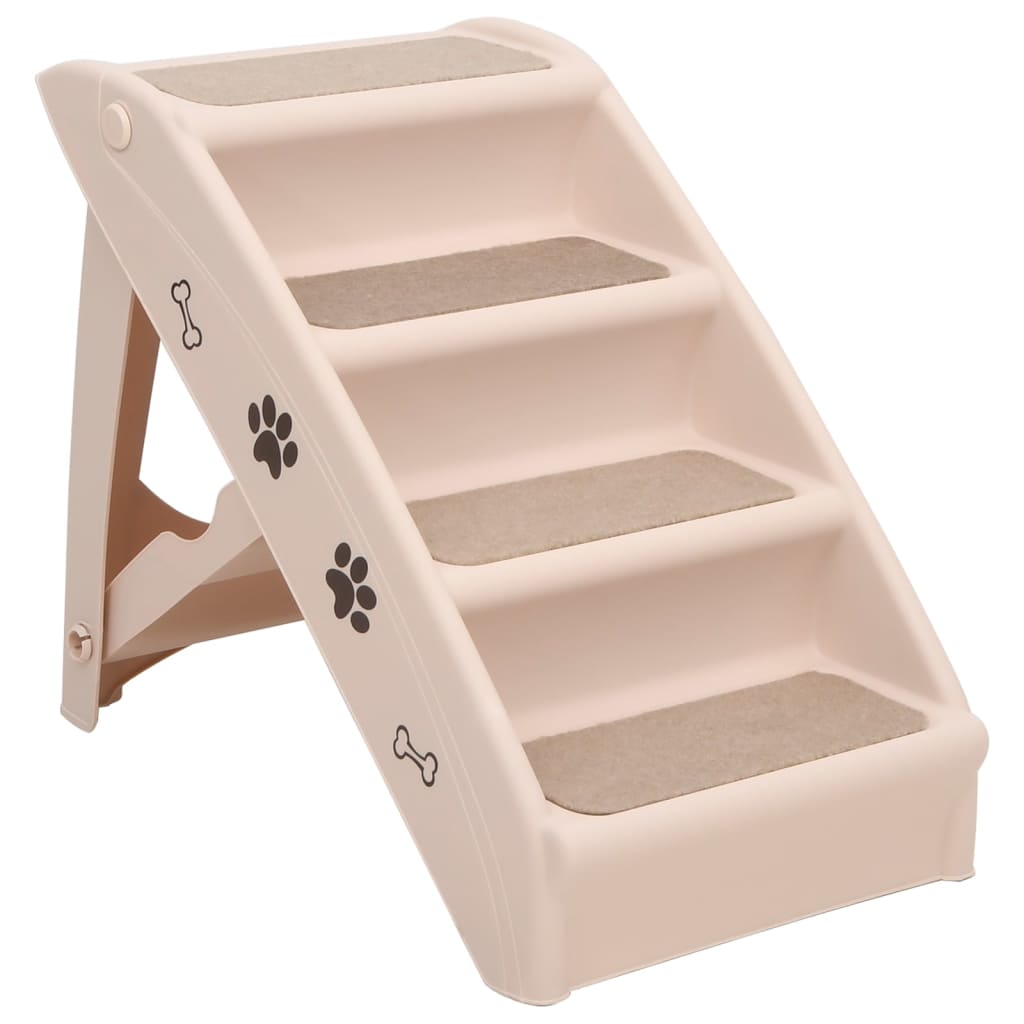 Hundetreppe Klappbar Creme 62x40x49,5 cm