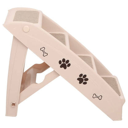 Hundetreppe Klappbar Creme 62x40x49,5 cm