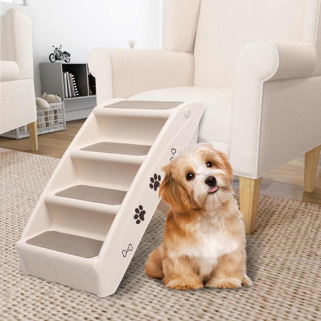 Hundetreppe Klappbar Creme 62x40x49,5 cm