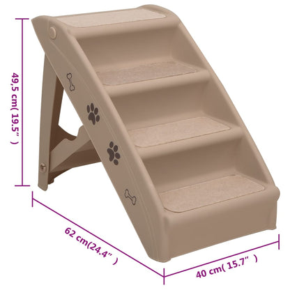 Hundetreppe Klappbar Braun 62x40x49,5 cm