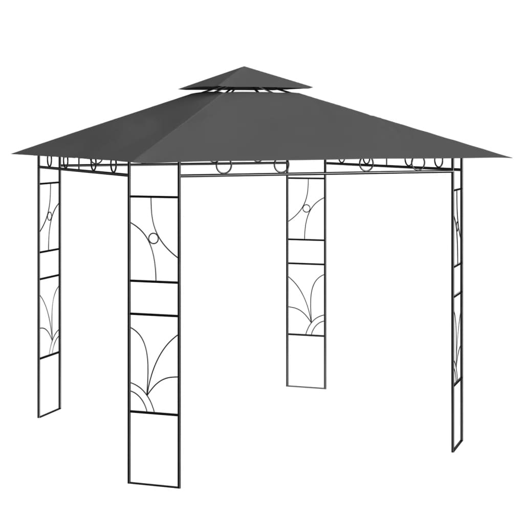 Cenador 3x3x2,7 m antracita 160 g/m²