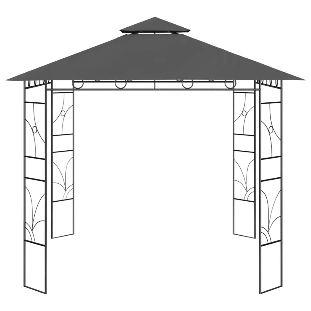 Cenador 3x3x2,7 m antracita 160 g/m²