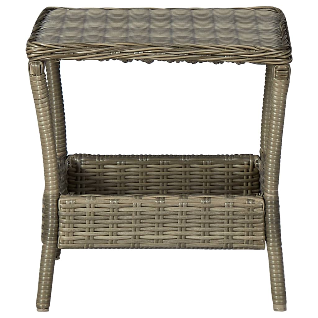 Garten-Couchtisch Braun 45x45x46,5 cm Poly Rattan