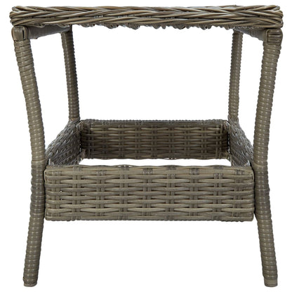 Garten-Couchtisch Braun 45x45x46,5 cm Poly Rattan