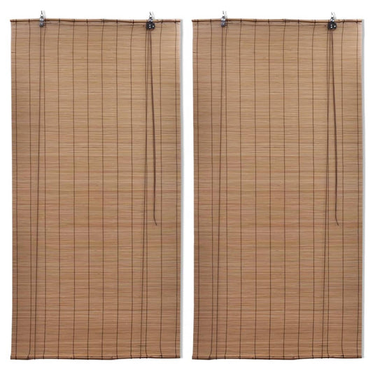 Bambusrollos 2 Stk. 80x160 cm Braun