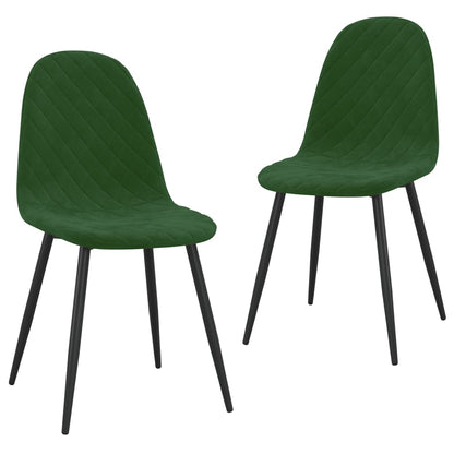 Chaises de salle à manger 2 pcs. Velours vert foncé