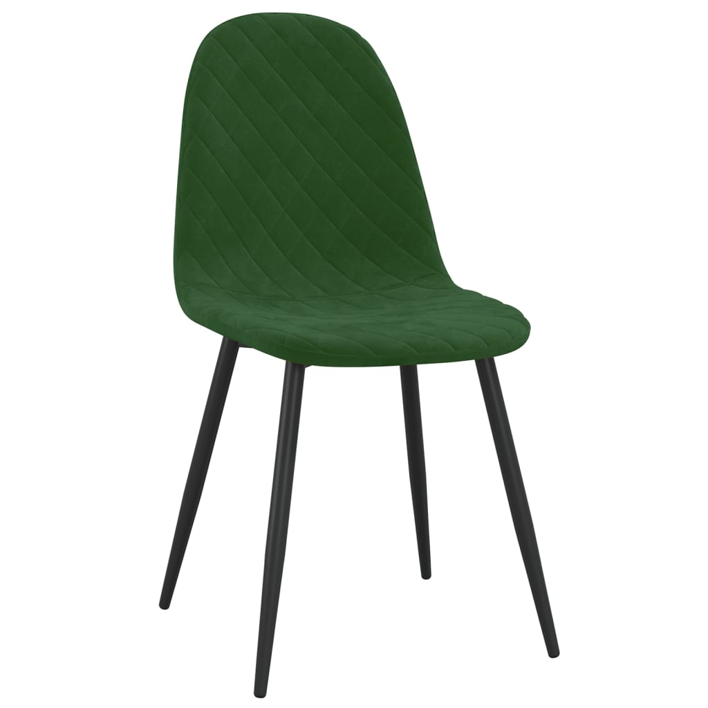 Chaises de salle à manger 2 pcs. Velours vert foncé