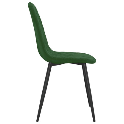 Chaises de salle à manger 2 pcs. Velours vert foncé