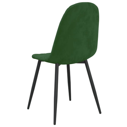 Chaises de salle à manger 2 pcs. Velours vert foncé