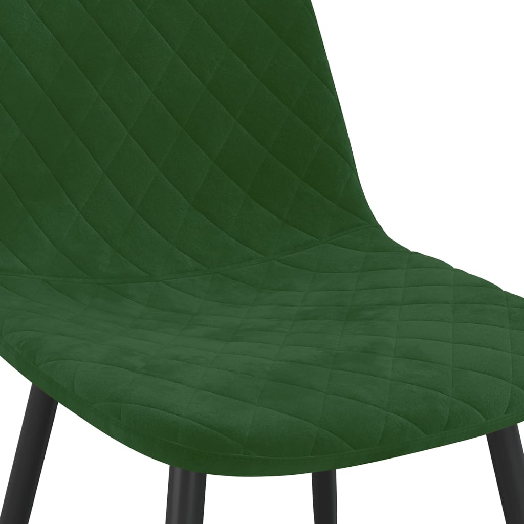 Chaises de salle à manger 2 pcs. Velours vert foncé