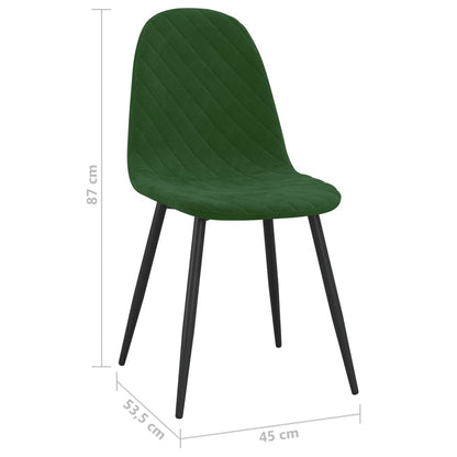 Chaises de salle à manger 2 pcs. Velours vert foncé