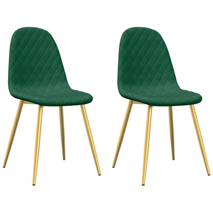 Chaises de salle à manger 2 pcs. Velours vert foncé