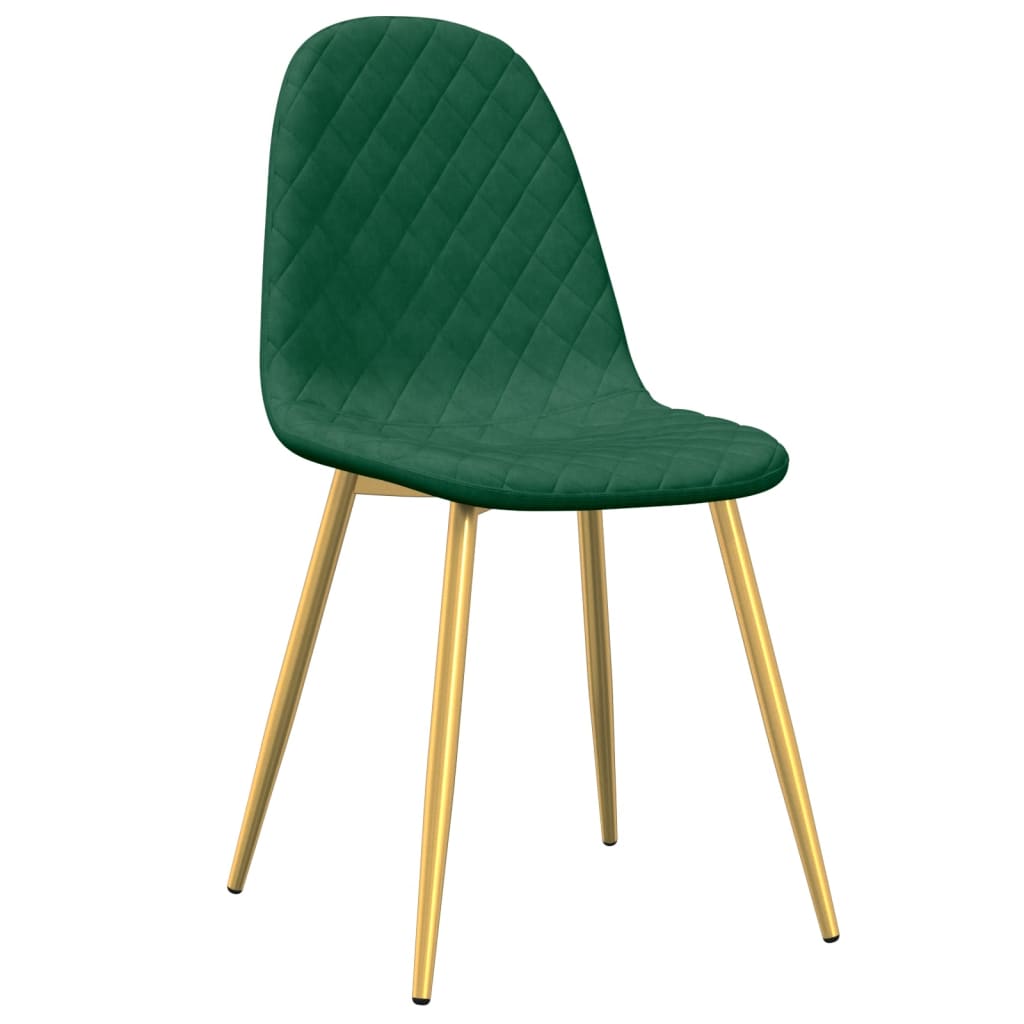 Chaises de salle à manger 2 pcs. Velours vert foncé