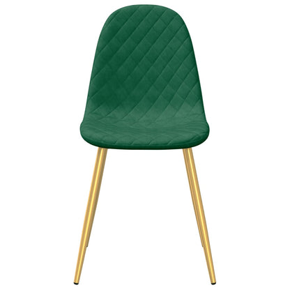 Chaises de salle à manger 2 pcs. Velours vert foncé