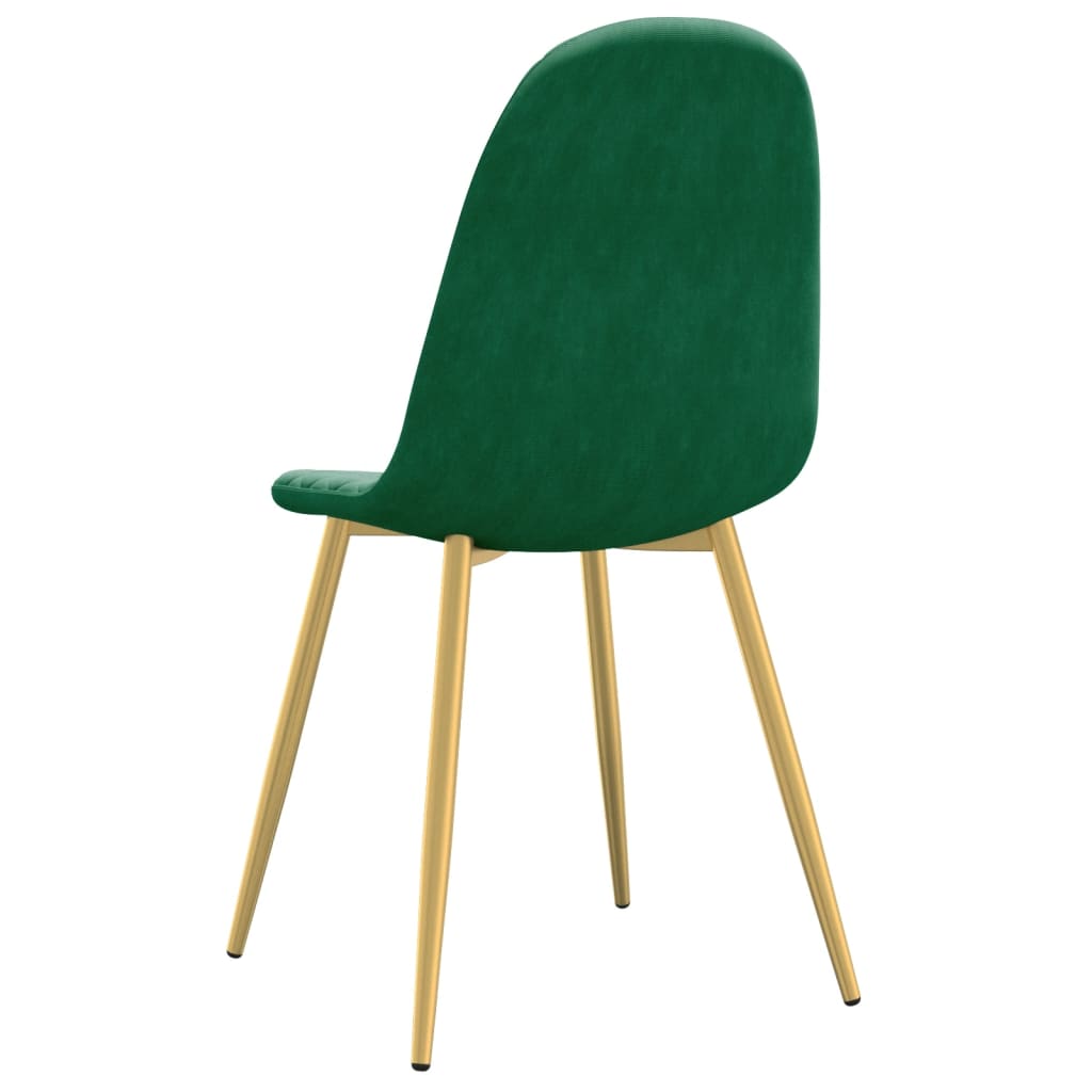 Chaises de salle à manger 2 pcs. Velours vert foncé