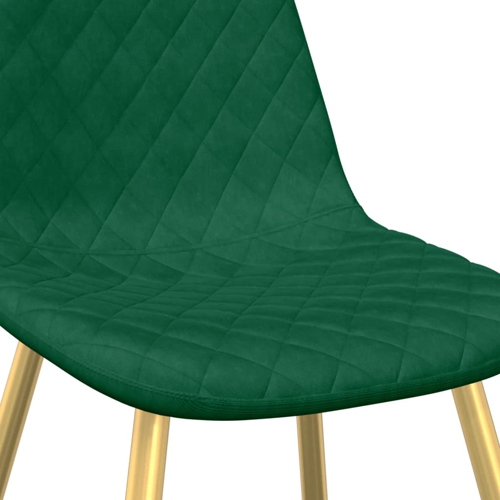 Chaises de salle à manger 2 pcs. Velours vert foncé