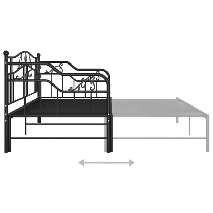 Ausziehsofa Bettgestell Schwarz Metall 90x200 cm