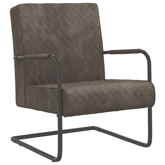 Silla cantilever terciopelo gris claro