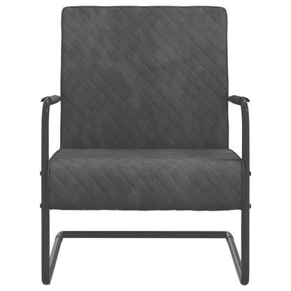 Silla cantilever terciopelo gris oscuro