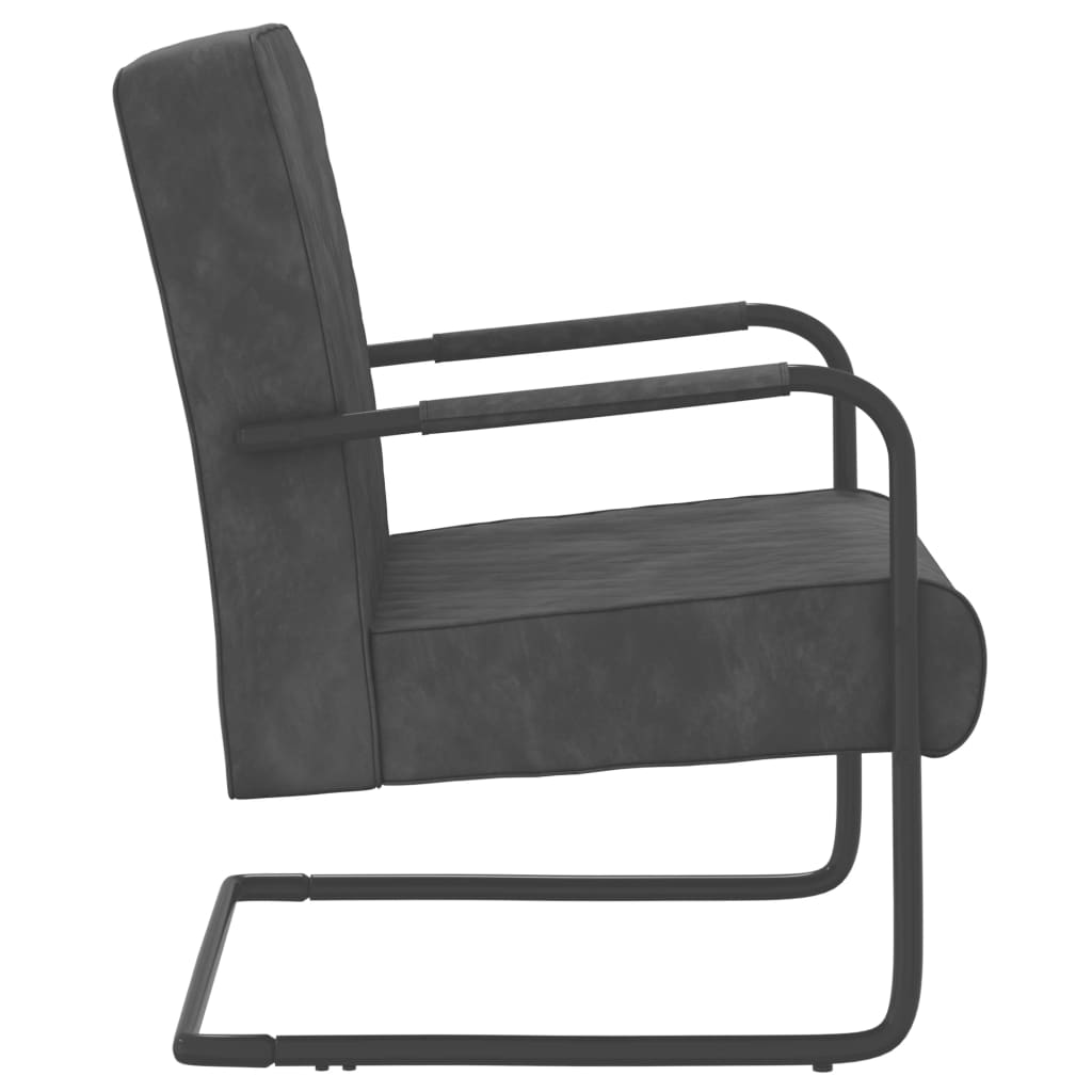 Silla cantilever terciopelo gris oscuro