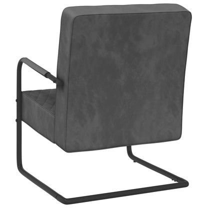 Silla cantilever terciopelo gris oscuro