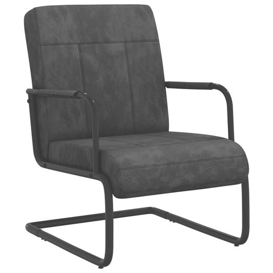 Silla cantilever terciopelo gris oscuro