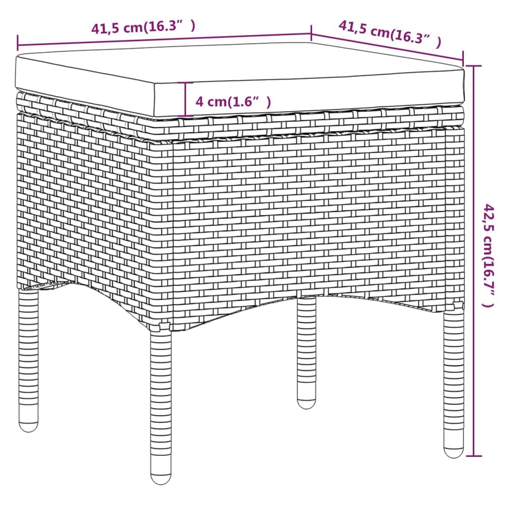 5 uds. Conjunto de comedor de jardín de ratán sintético y madera maciza de acacia negra