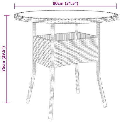 5 pièces. Ensemble de salle à manger de jardin en polyrotin gris