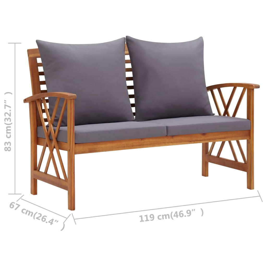 5-tlg. Garten-Lounge-Set mit Auflagen Massivholz Akazie