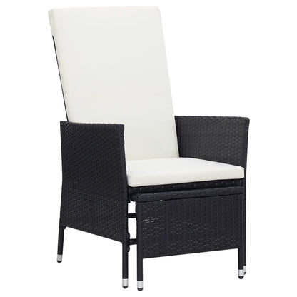 3-tlg. Garten-Lounge-Set mit Kissen Poly-Rattan Schwarz