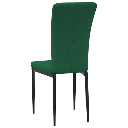 Sillas de comedor 2 uds. Terciopelo verde oscuro.