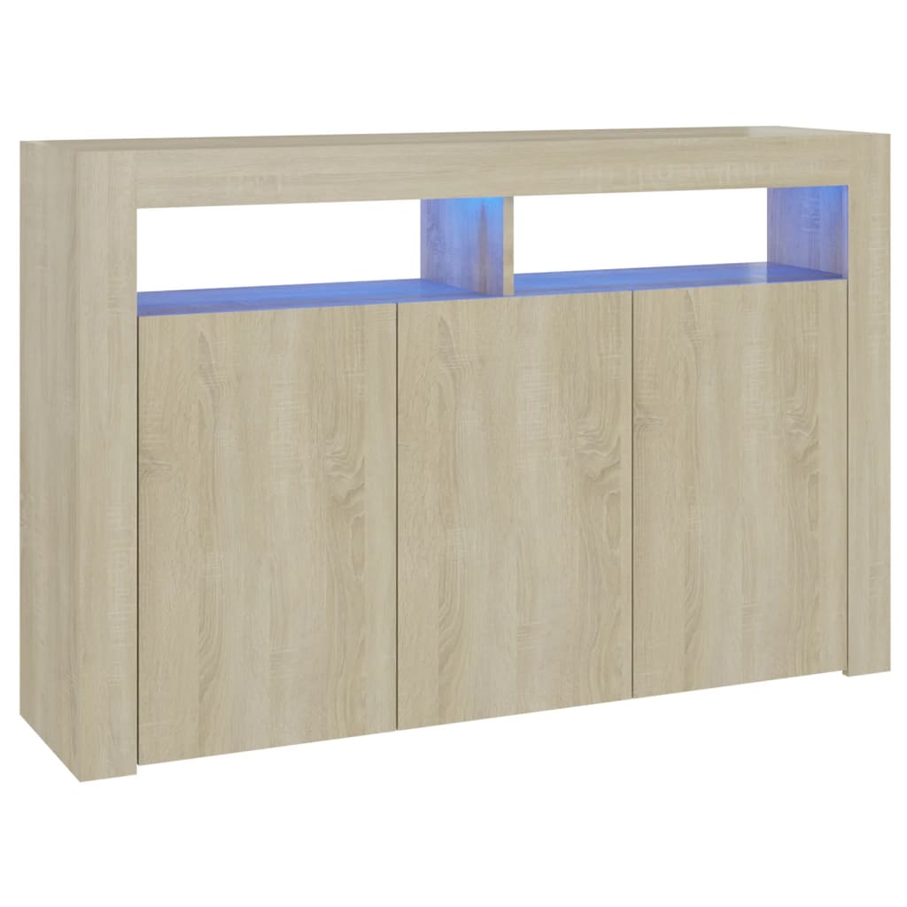 Buffet avec lumières LED Chêne Sonoma 115,5x30x75 cm