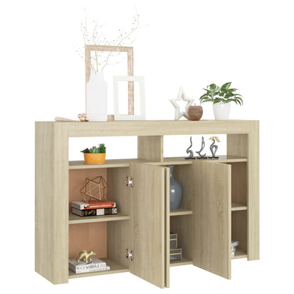 Buffet avec lumières LED Chêne Sonoma 115,5x30x75 cm