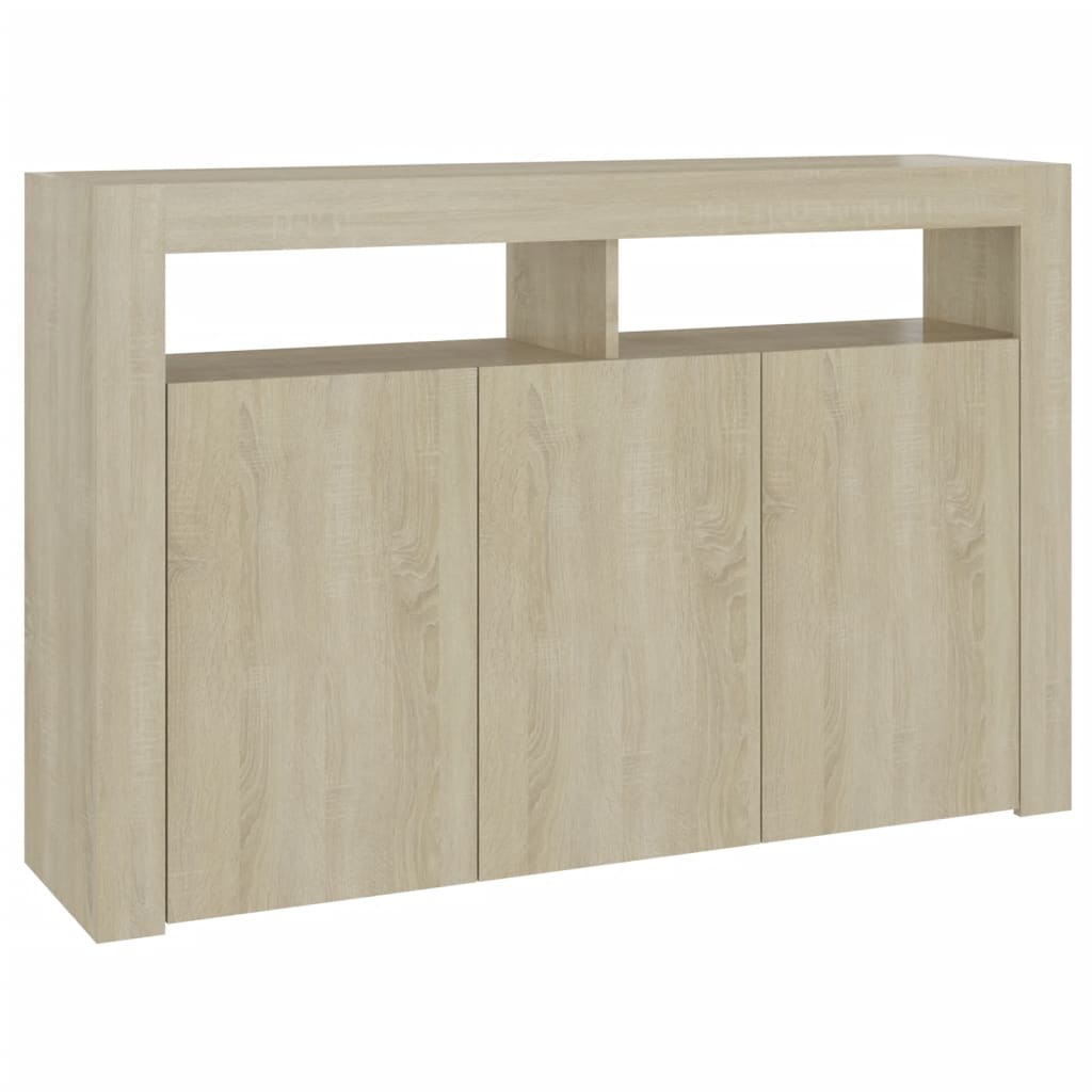 Buffet avec lumières LED Chêne Sonoma 115,5x30x75 cm