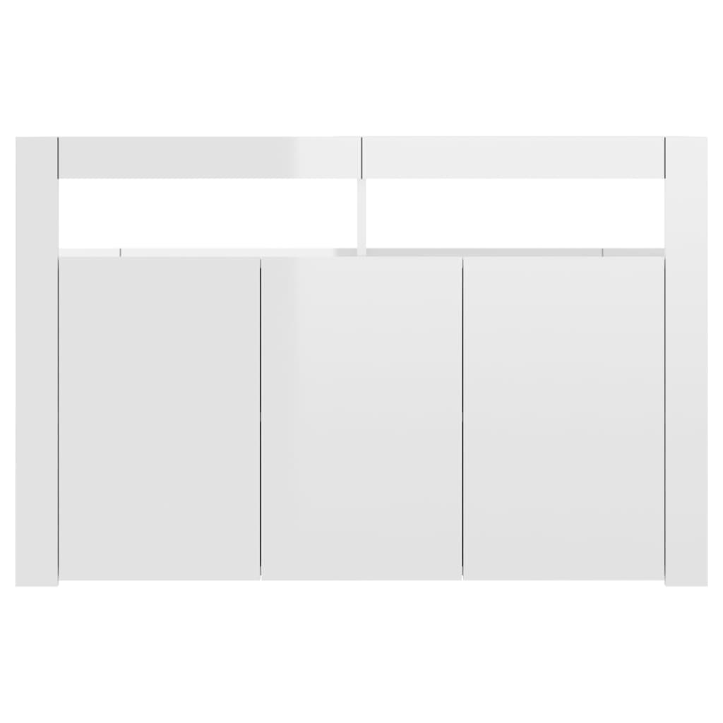 Sideboard mit LED-Leuchten Hochglanz-Weiß 115,5x30x75 cm