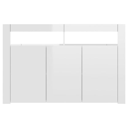 Sideboard mit LED-Leuchten Hochglanz-Weiß 115,5x30x75 cm