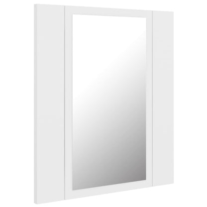 Armoire de toilette LED avec miroir blanc 40x12x45 cm acrylique