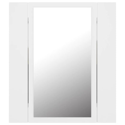 Armoire de toilette LED avec miroir blanc 40x12x45 cm acrylique