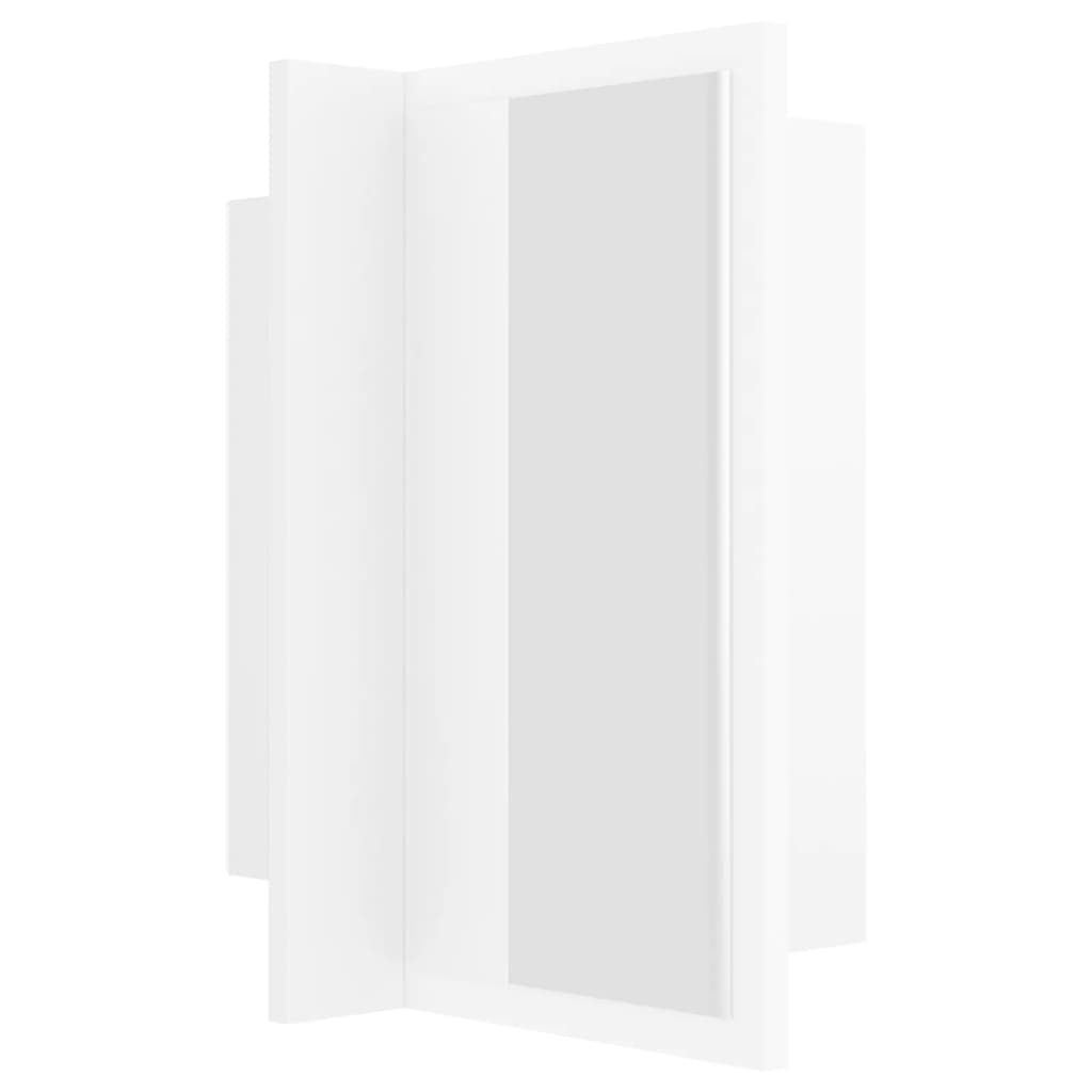 Armoire de toilette LED avec miroir blanc 40x12x45 cm acrylique