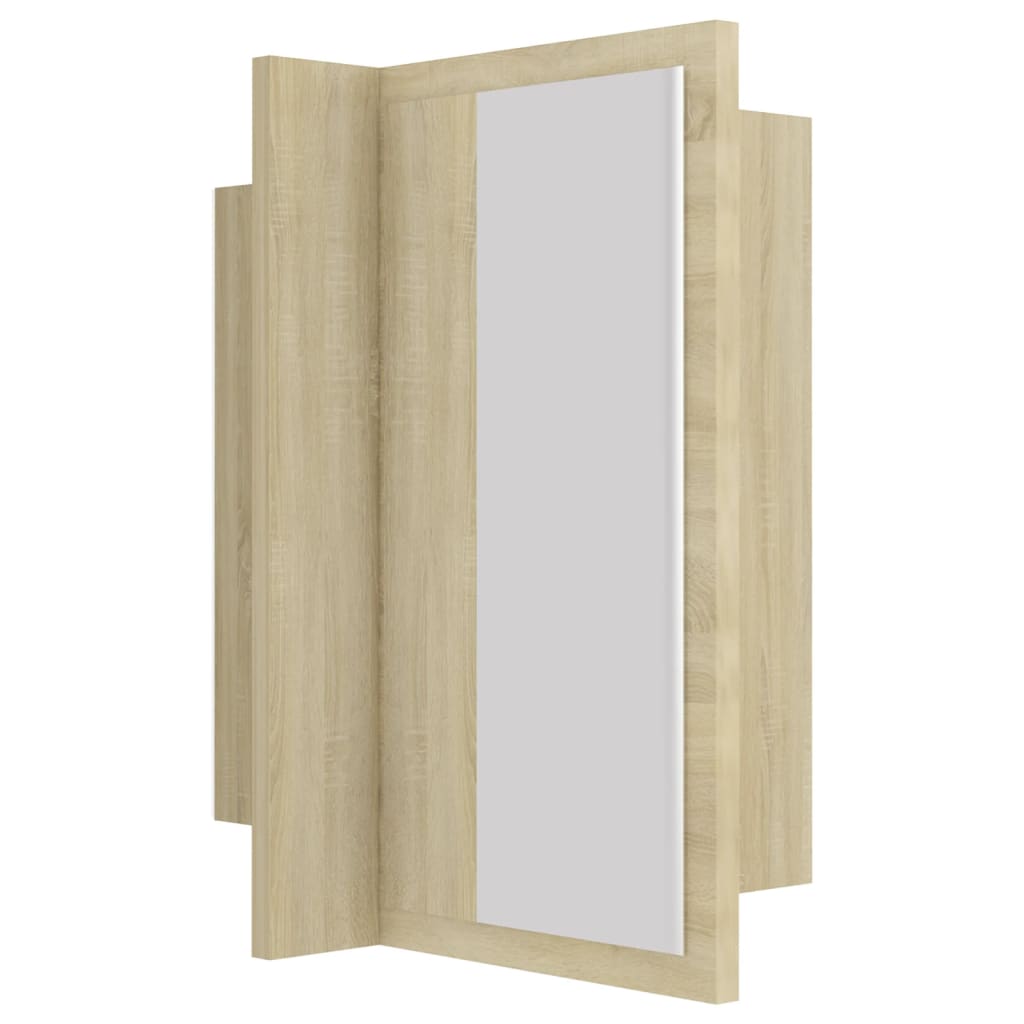 Armoire de toilette LED avec miroir de salle de bain Chêne Sonoma 40x12x45 cm acrylique