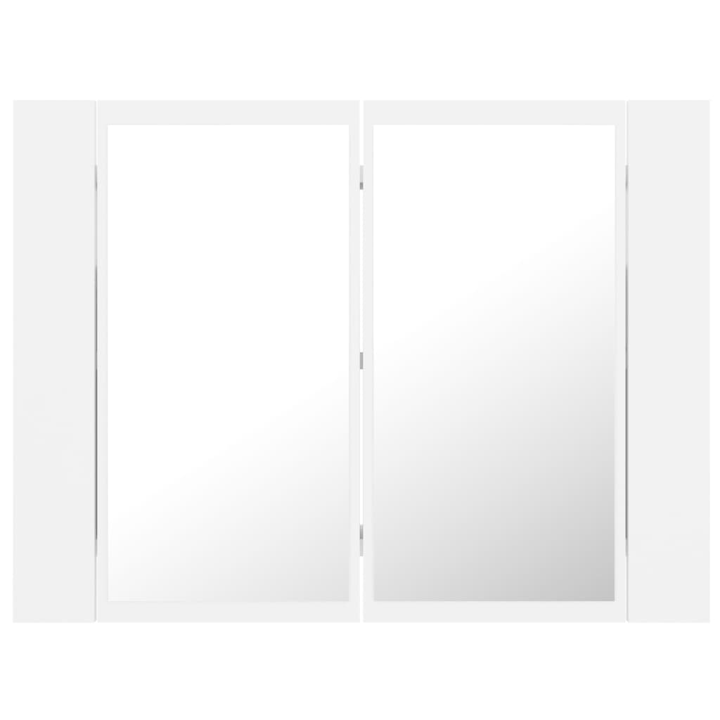 Armoire de toilette LED avec miroir blanc 60x12x45 cm acrylique