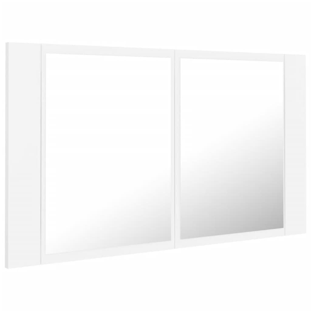 Armoire de toilette LED avec miroir blanc 80x12x45 cm acrylique